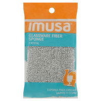 Imusa Sponge, Crystal, Glassware Fiber - 1 Each 