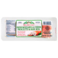 BelGioioso Roll, Fresh Mozzarella Cheese, Prosciutto & Basil - 8 Ounce 