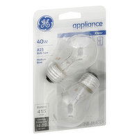 GE Light Bulbs, Appliance, Clear, 40 Watts - 2 Each 