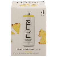 Nutrl Vodka, Pineapple - 4 Each - Super 1 Foods