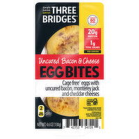 Three Bridges Egg Bites, Uncured Bacon & Cheese - 2 Each 