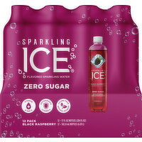 Sparkling Ice Sparkling Water, Zero Sugar, Black Raspberry, 12 Pack