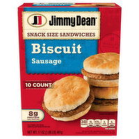 Jimmy Dean Sandwiches, Biscuit, Sausage, Snack Size - 10 Each 