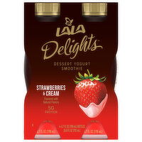 Lala Dessert Yogurt Smoothie, Strawberries & Cream - 4 Each 