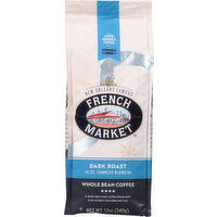 French Market Coffee, Whole Bean, Dark Roast, St. Charles Blend - 12 Ounce 