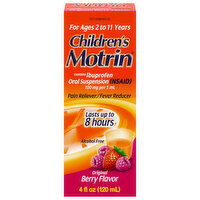 Motrin Pain Reliever/Fever Reducer, Original Berry Flavor, Oral Suspension, Children's - 4 Fluid ounce 