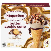 Haagen-Dazs Ice Cream, Coffee, Butter Cookie Cone