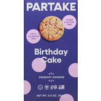 Partake Crunchy Cookies, Birthday Cake - 5.5 Ounce 