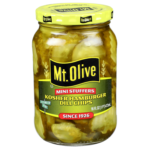 Mt. Olive Kosher Mini Stuffers Hamburger Dill Chips - 16 Fluid Ounce