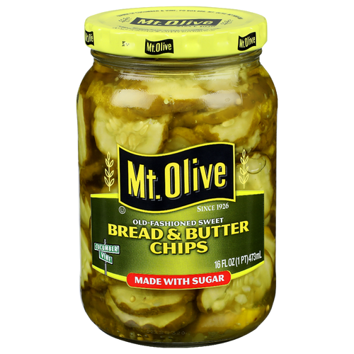 MT. Olive Old-Fashioned Sweet Bread & Butter Chips - 16 Fluid Ounce Image 1 of 4