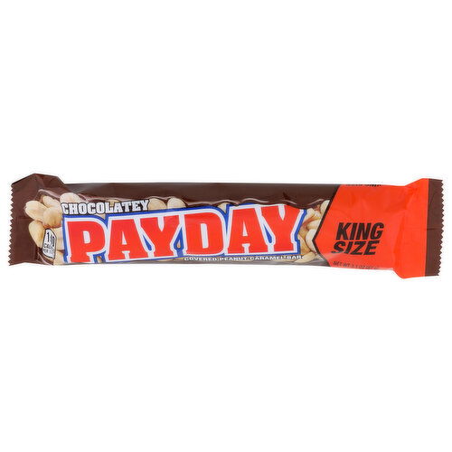 Payday Chocolatey King Size Covered Peanut Caramel Bar - 3.1 Ounce