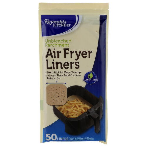 Reynolds Kitchens Air Fryer Liners, Unbleached Parchment - 50 Count