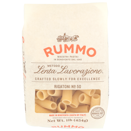 Rummo Typical Of Wheat Pasta Rigatoni 50 Short Flavor - 1 Pound