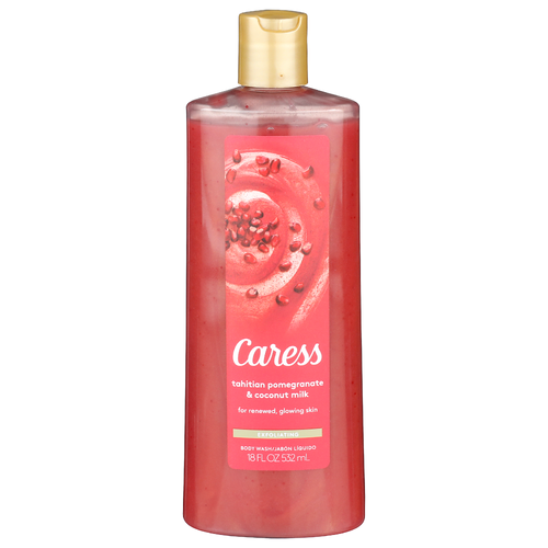 Caress Tahitian Pomegranate & Coconut Milk Exfoliating Body Wash - 18 Fluid Ounce