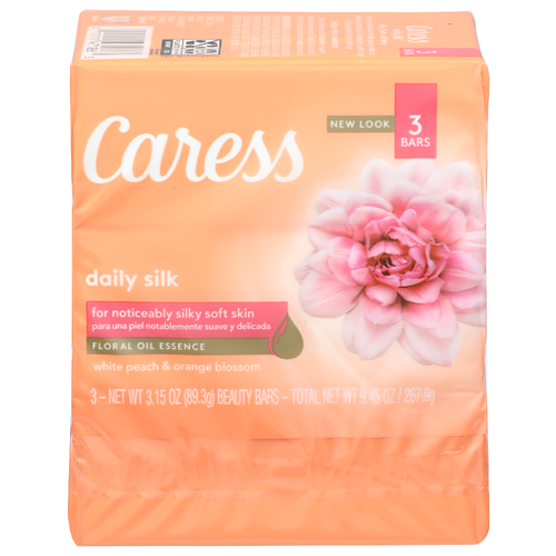 Caress White Peach & Orange Blossom Daily Silk Beauty Bar - 3.15 Ounce - 3 Count