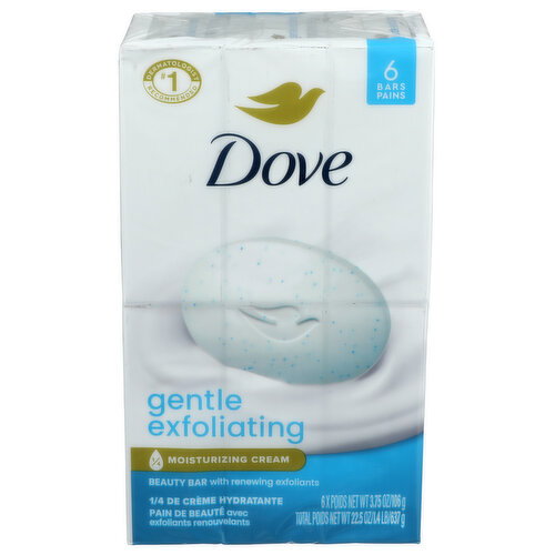 Dove Soap Exfoliating 6 - 3.75 Ounce - 6 Count
