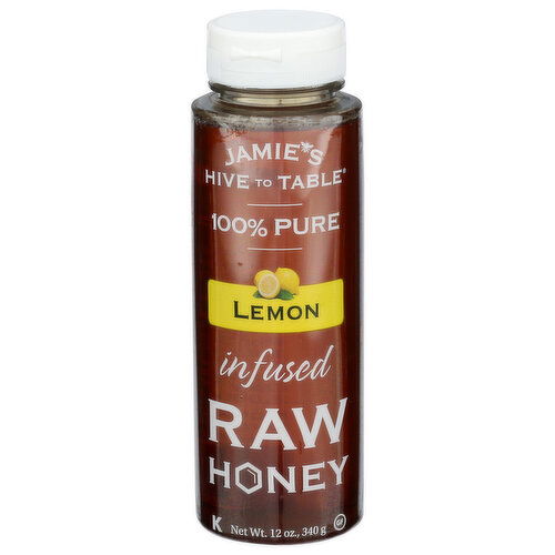 JAMIE's Hive To Table Lemon Liquid Raw Infused Honey - 12 Ounce