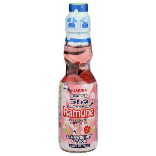 Kimura Ramune Soda Strawberry - 6.76 Fluid Ounce Image 1 of 2