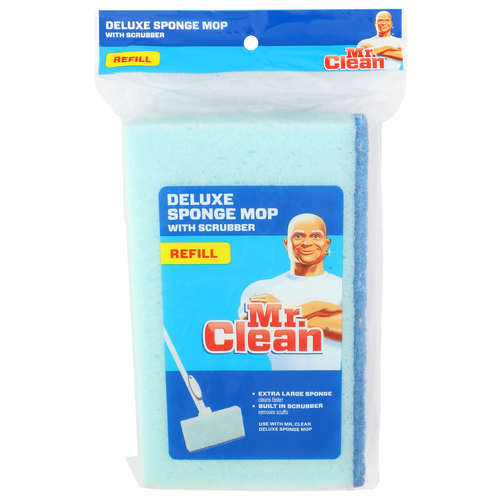 Mr. Clean Refill Deluxe Sponge Mop With Scrubber - 1 Each