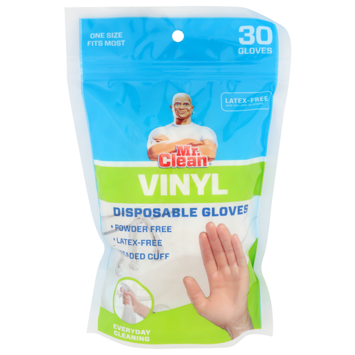 Mr. Clean Vinyl Disposable Gloves - 30 Count