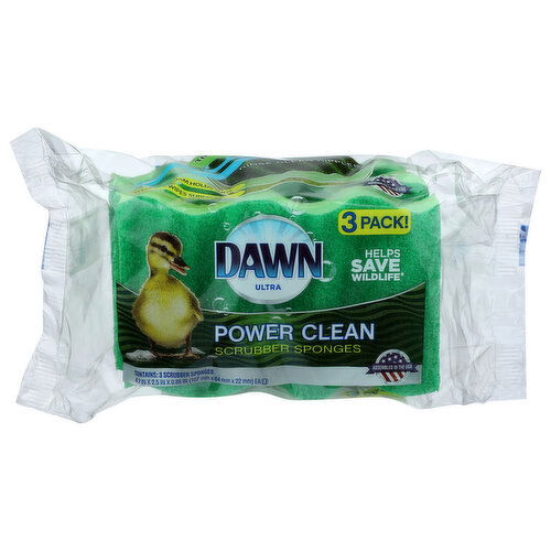 Dawn Power Clean Scrubber Sponges - 3 Count