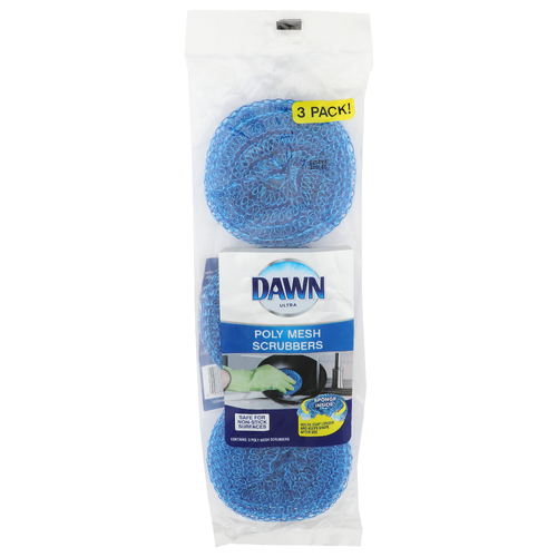 Dawn Sponges & Scrubbers Ultra Poly Mesh - 3 Count