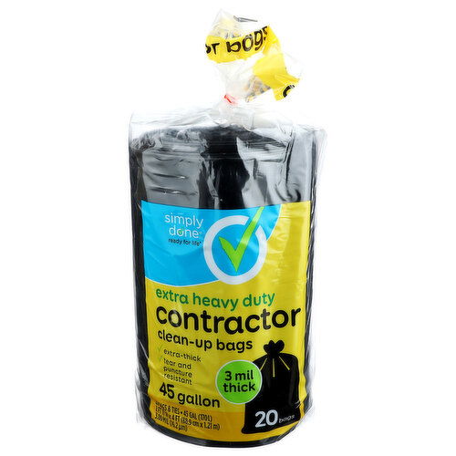 Simply Done Extra Heavy Duty Contractor Clean-Up Bags - 20 Count