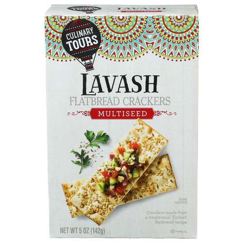 Culinary Tours Multiseed Lavash Flatbread Crackers - 5 Ounce