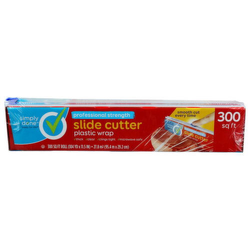 Simply Done Professional Strength Slide Cutter Plastic Wrap - 300 Square foot - 1 Count