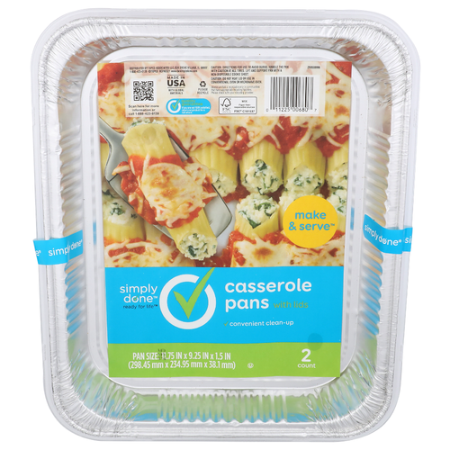 Simply Done Casserole Pans With Lids - 2 Count