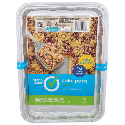 Simply Done Cake Pans With Lids Make & Serve - 2 Count