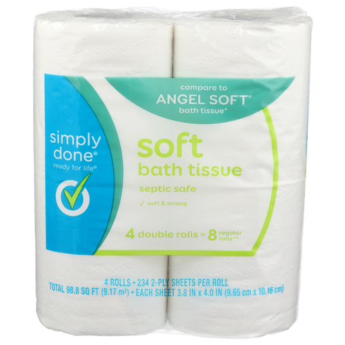 Simply Done Soft & Strong Bath Tissue - 4 Count