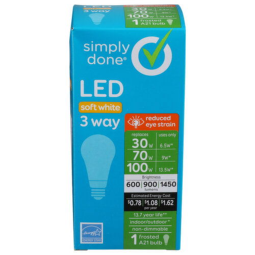 Simply Done Sd Bulb A21 Led Cri 30 70 100W 1 Ea - 1 Count Image 1 of 2