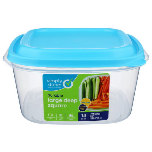 Simply Done Durable Large Deep Square Container & Lid - 1 Count