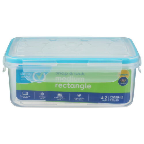 Simply Done Snap & Lock Medium Rectangle Container & Lid - 1 Count