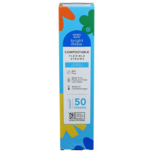 Simply Done Bright Day Flexible Straws - 50 Count Image 1 of 2