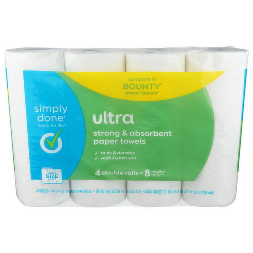 Simply Done Ultra Strong & Absorbent Paper Towels - 4 Roll Image 1 of 2