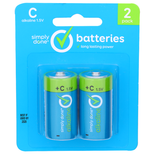 Simply Done c Alkaline 1.5v Batteries - 2 Count