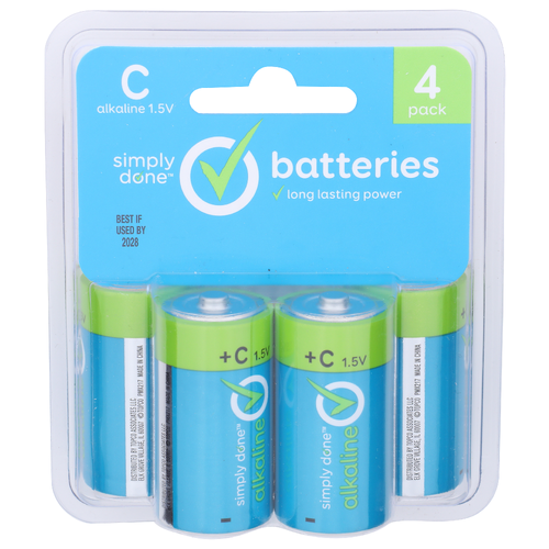 Simply Done +c Alkaline 1.5v Batteries +c - 4 Count