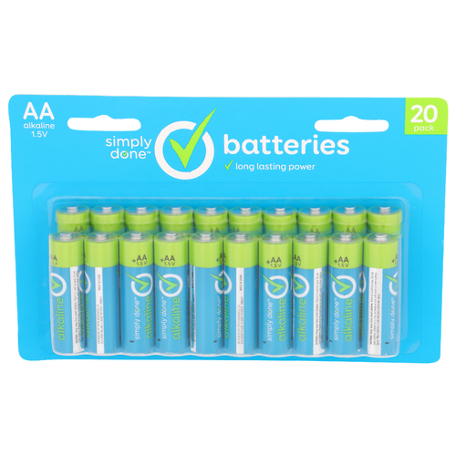 Simply Done AA Alkaline 1.5v Batteries - 20 Count