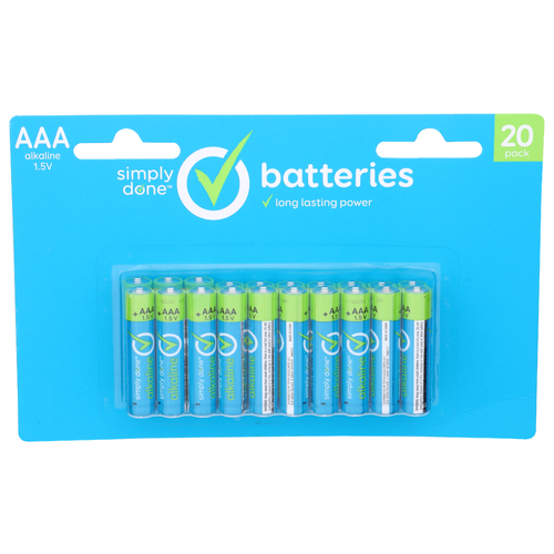 Simply Done AAA Alkaline 1.5v Batteries - 20 Count