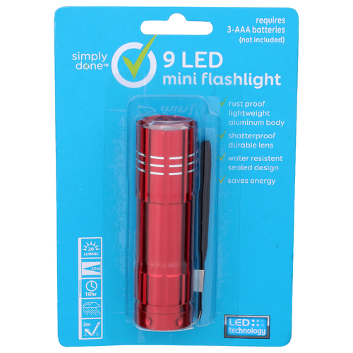 Simply Done 9 Led Mini Flashlight - 1 Each