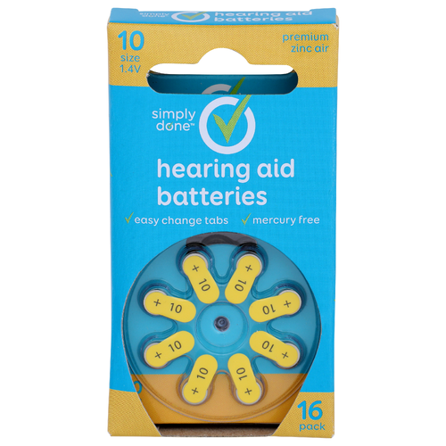 Simply Done 10 Size 1.4v Hearing Aid Batteries - 16 Count