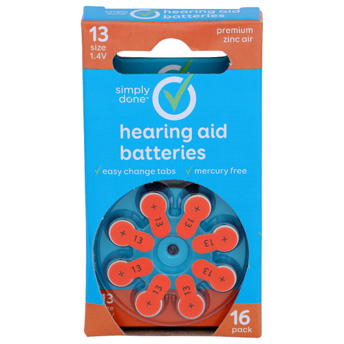 Simply Done Hearing Aid Batteries - 16 Count