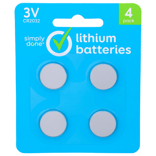 Simply Done 3v Lithium Batteries - 4 Count