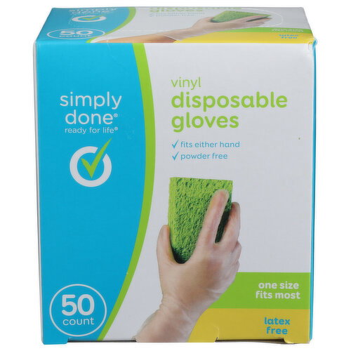 Simply Done Glove Vinyl Disposable - 50 Count