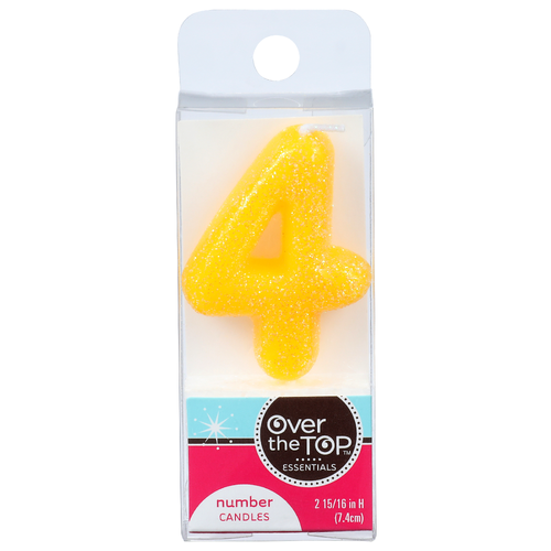OVER THE TOP ESSENTIALS Number 4 Candles - 1 Each