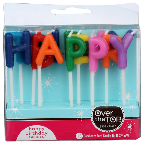OVER THE TOP ESSENTIALS Happy Birthday Candles - 13 Count
