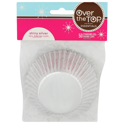 Over The Top Essentials Shiny Silver Foil Baking Cup - 50 Count