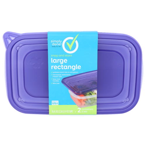 Simply Done Large Rectangle - 38 Fluid Ounce - 2 Count